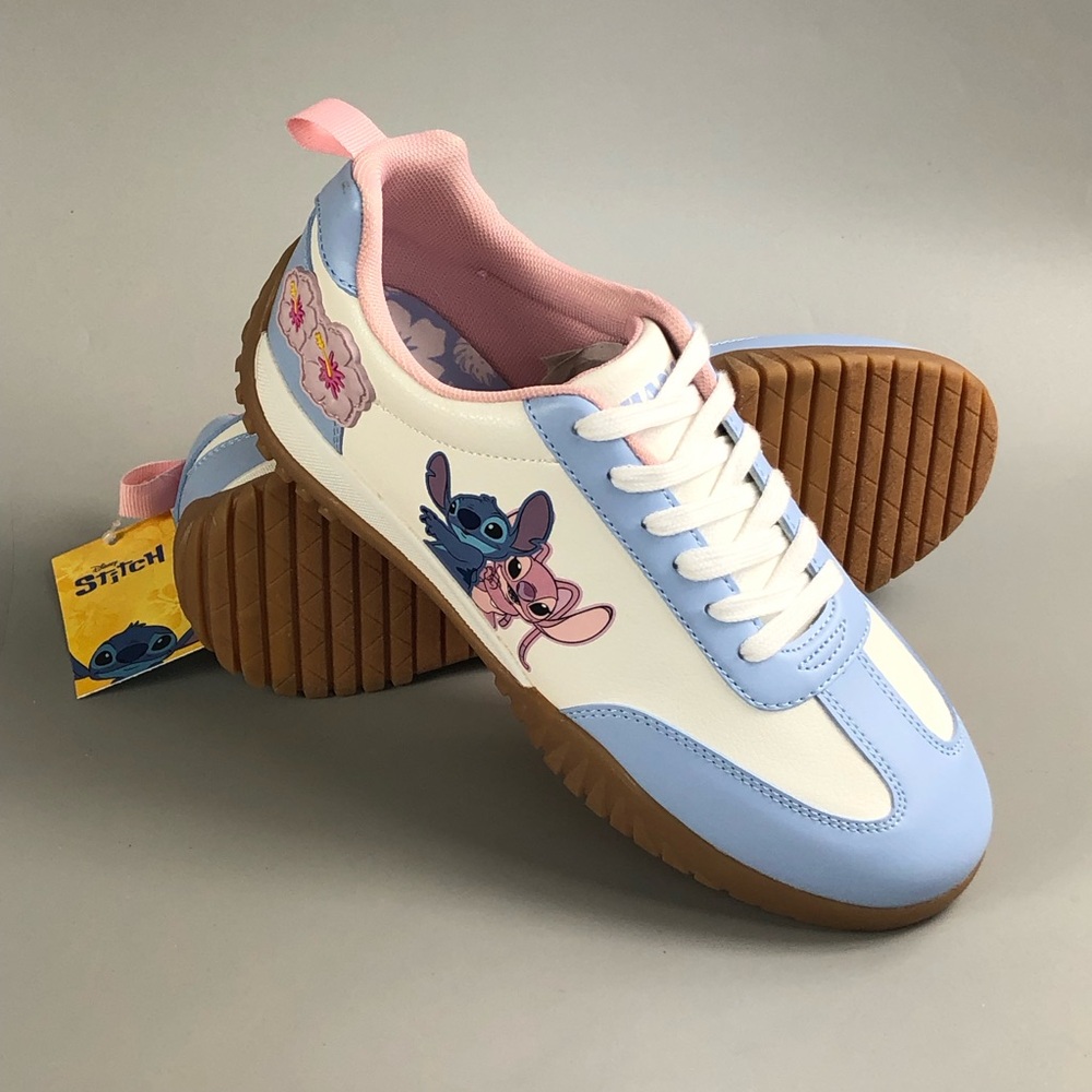 Stitch Graphic Blue & Pink Women's Casual Sneakers Size 8